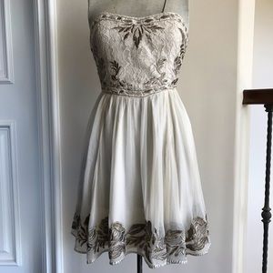 Strapless Ivory Dress - Cocktail Attire - Semi Formal Dress - Kimchi Blue XS